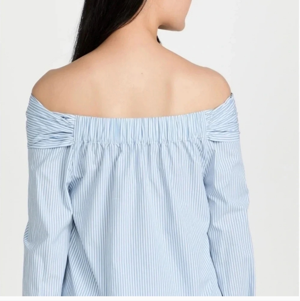 Jonathan Simkhai Striped Off-Shoulder Blouse - Picture 2 of 8